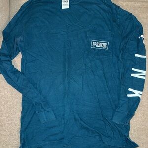 PINK Victoria's Secret Teal Long Sleeve Tee
